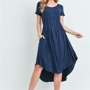 Chic Navy High Low Women's Dress